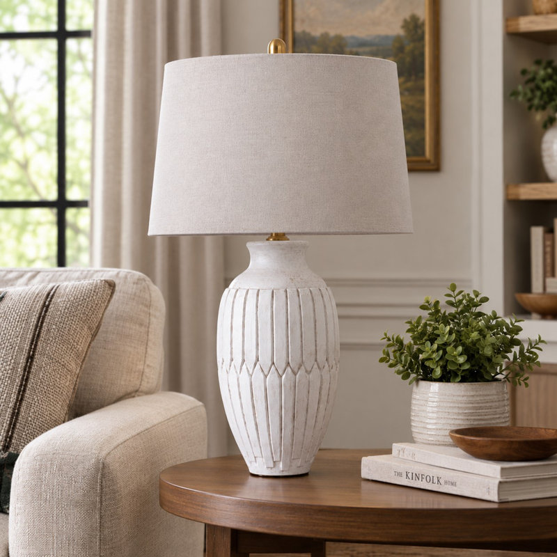 Agave 29" Rustic White Ceramic Table Lamp