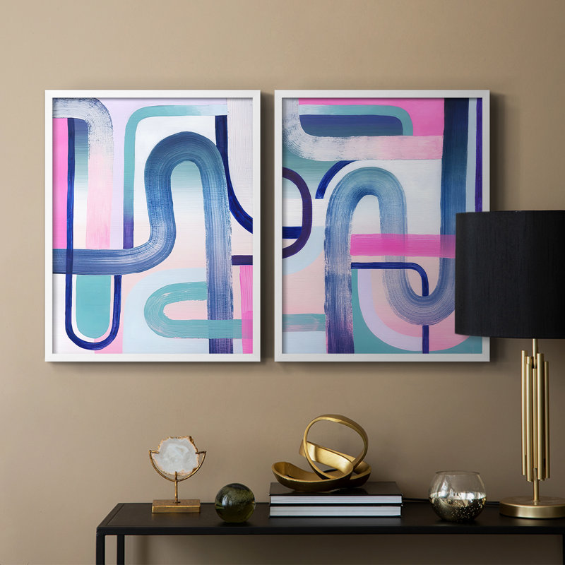 «Prismatic Evening I», reproduction encadrée de qualité supérieure - prête à être accrochée - aucun clou requis - aucun clou requis