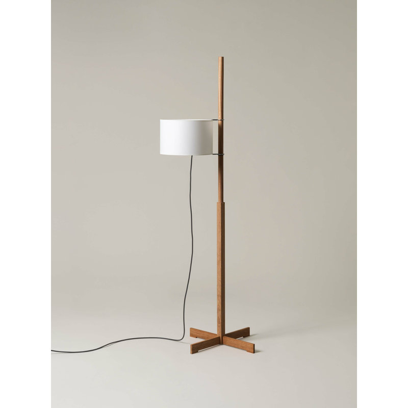 TMM Floor Lamp, White, Natural Oak