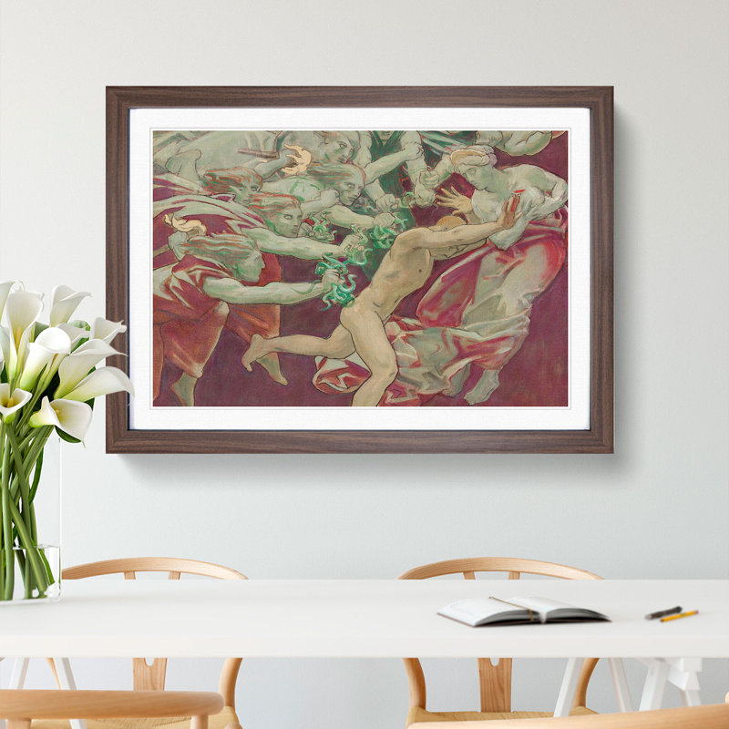 Orestes and the Furies by John Singer Sargent - Picture Frame Painting, 36cm H x 48cm W x 2cm D, Walnut Framed