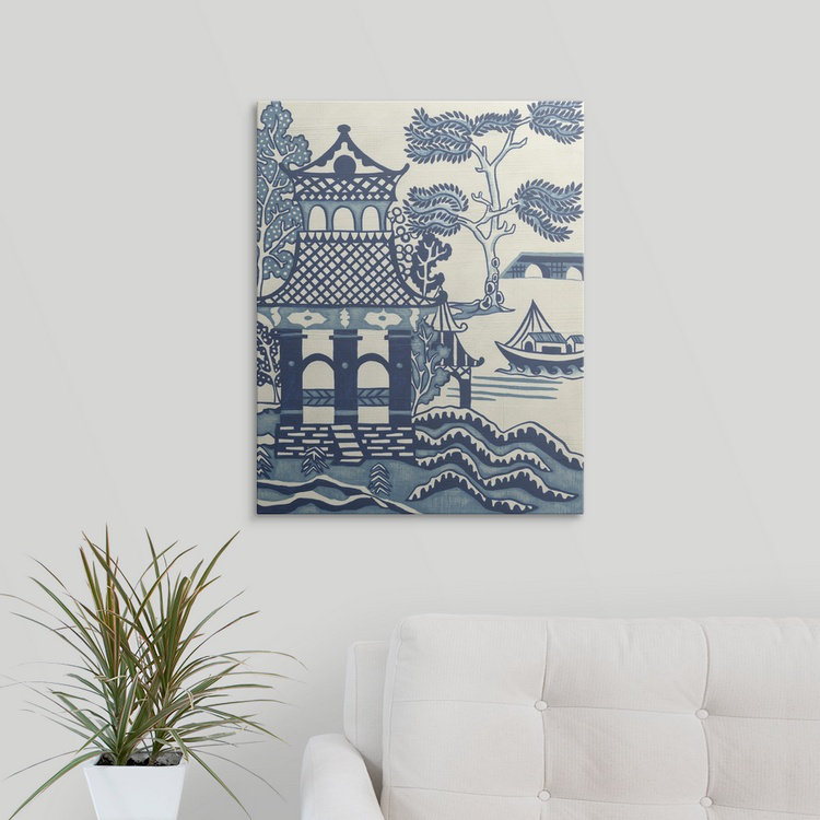 «Willow Landscape I», reproduction d'art graphique Chariklia Zarris, H 20 po x l 16 po x P 1,5 po, Toile