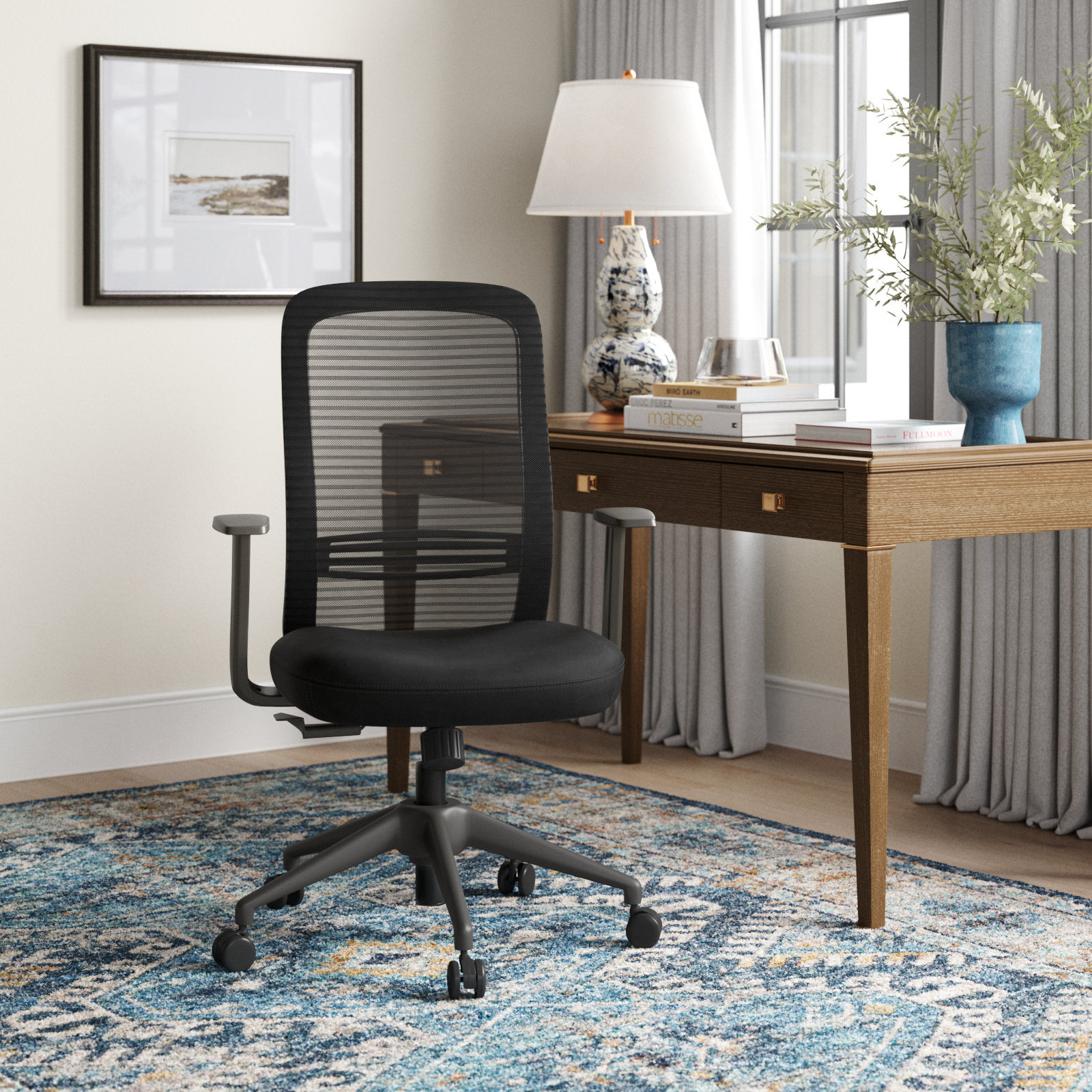 Gizia Swivel Office Chair, Black