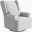 Fauteuil oscillant inclinable pivotant extra large blanc cassé de 34,25 pouces avec repose-pieds pour un confort et une détente ultimes