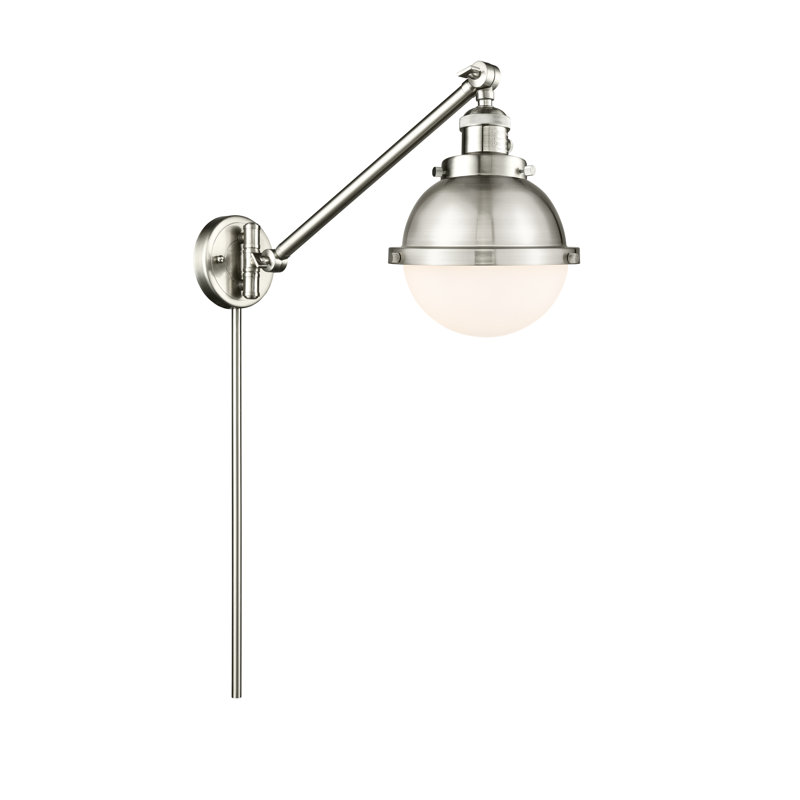 Applique murale articulée en métal Arush, Blanc, Nickel satiné brossé, Ampoule non incluse