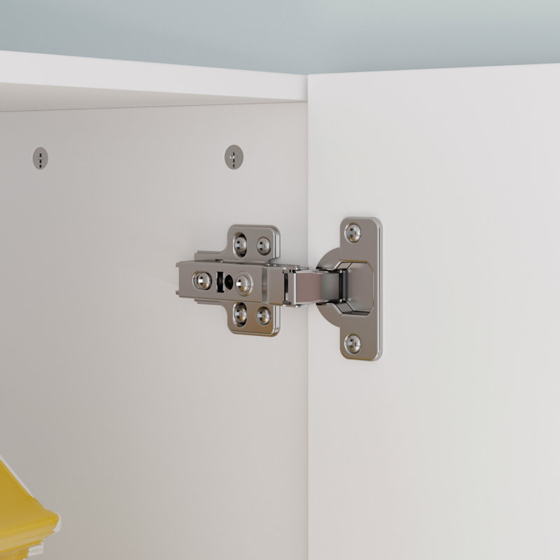 Établi blanc moderne avec panneau perforé et rangement mobile