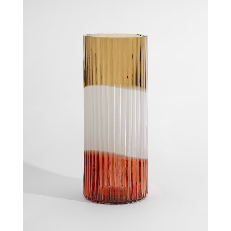 Plissé Vase Ed-10, Brown/Cream/Red
