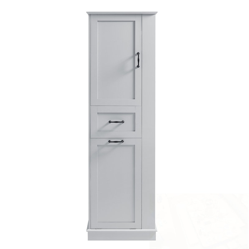 Grande armoire de rangement avec compartiment inclinable et tablettes réglables, Gris