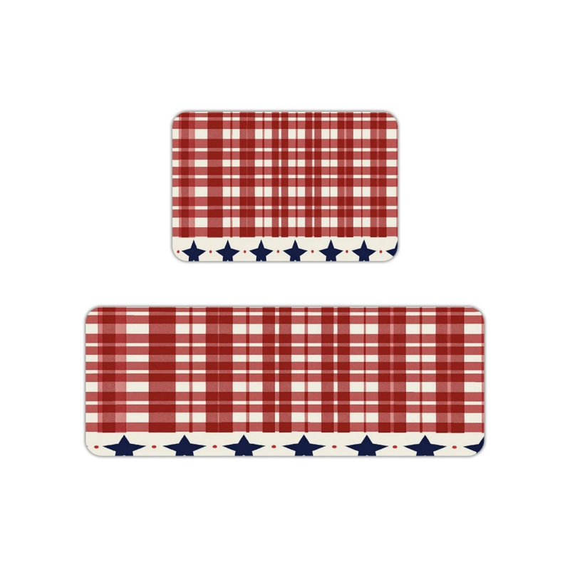 Tapis de cuisine Red Buffalo Plaid, 2 pièces pour décoration intérieure patriotique