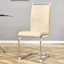 Chaises de salle à manger, chaise d'appoint rembourrée en cuir de polyuréthane avec pieds en métal chromé en forme de C-1504143615-1504143612-1504143614