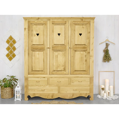 Dambrosio 3 Door Solid Wood Wardrobe