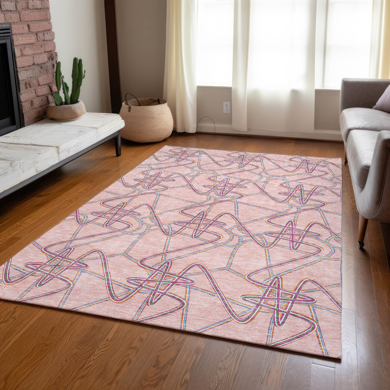  Aleg Area Rug with Non-Slip Backing, Rectangle 8' x 10'