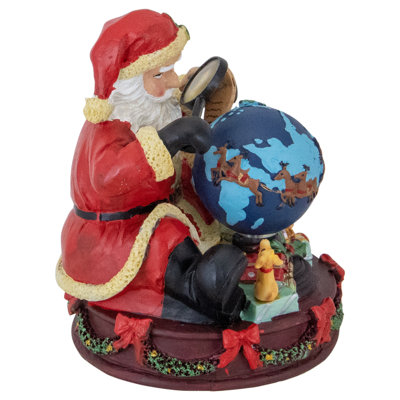 5.75" Musical Santa Claus Checking His List Christmas Figure