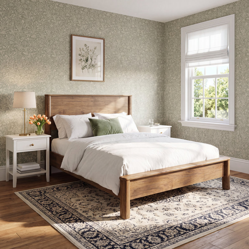 Quinn Solid Wood Platform Bed, Queen