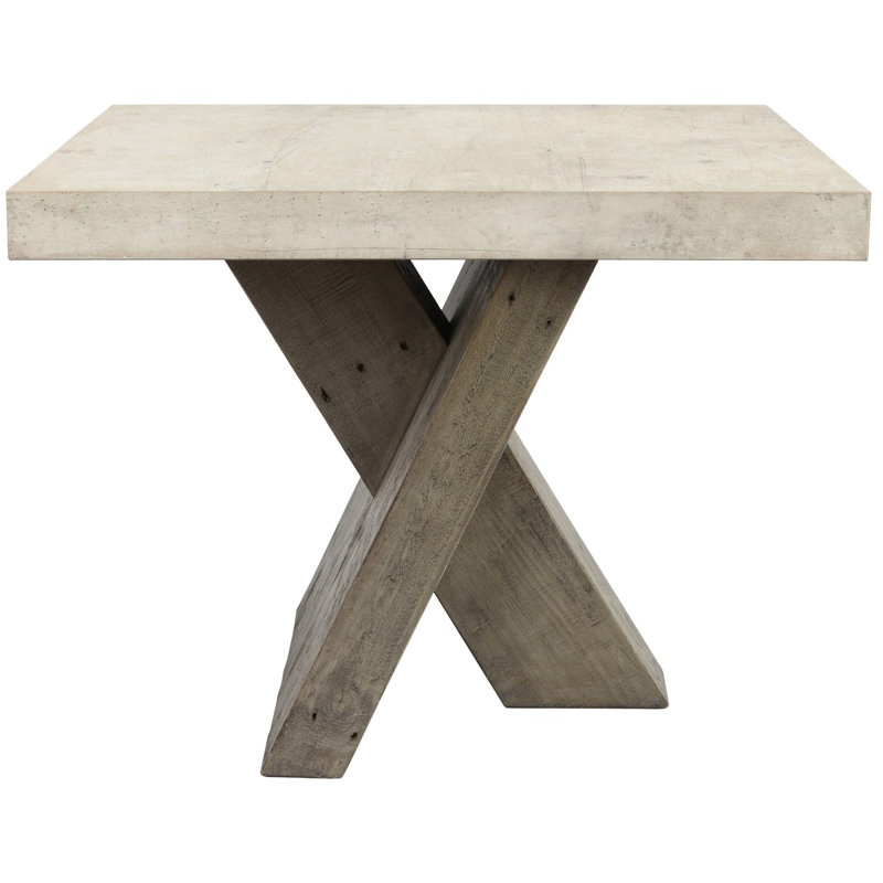 Durant End Table By Classic Home, Beige White/Gray
