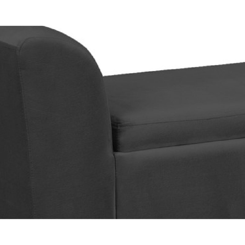 Repose-pieds en velours avec rangement Mila, Noir