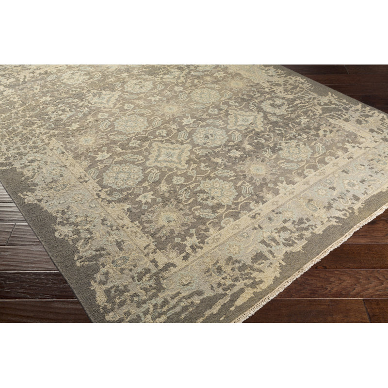 Artifact Wool Oriental Area Rug in Beige, Rectangle 6' x 9'