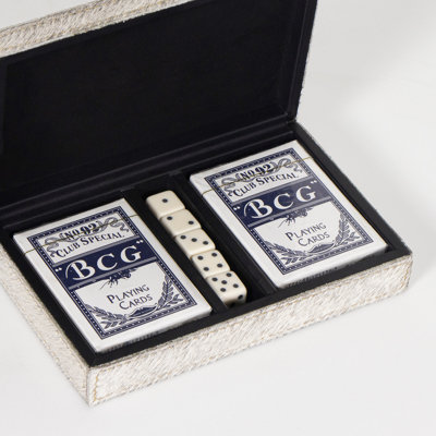 Andres Hair on Hide Playing Card Set (Grey)