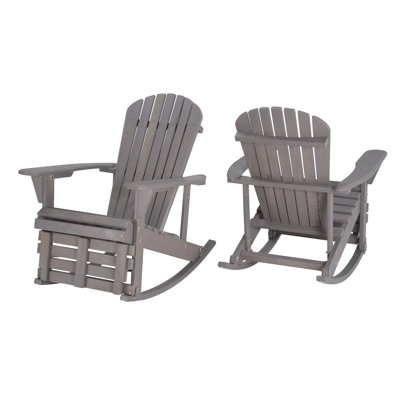 Chaise Adirondack berçante en bois massif Apsana