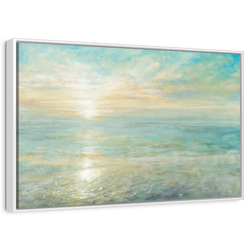 Lever de soleil, Cadre flottant blanc, 13 po x 9 po