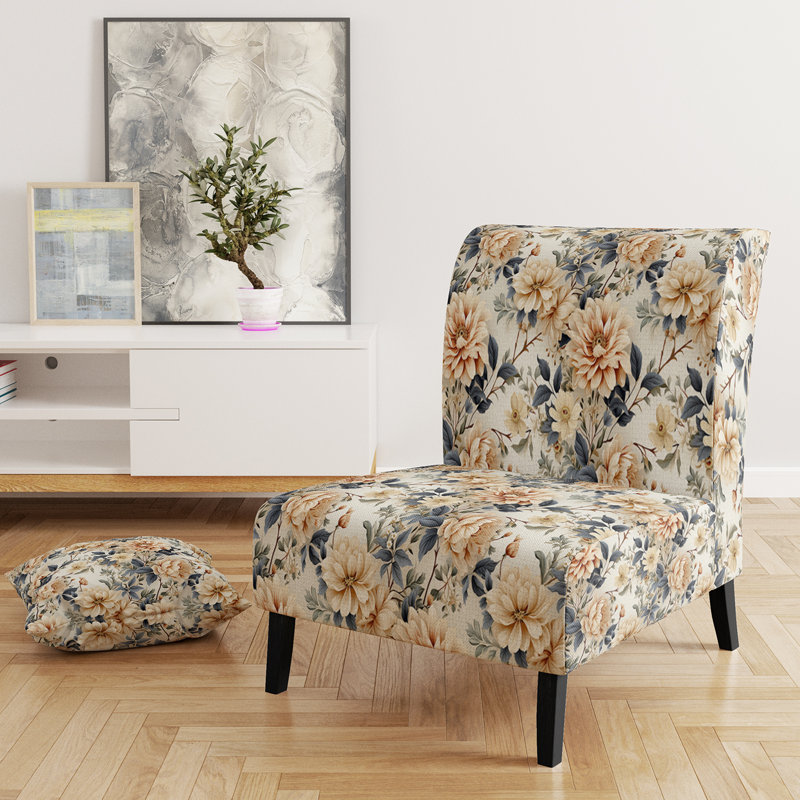 Fauteuil de chambre Antique Antique Floral Elegance II - Velours rembourré Cottage