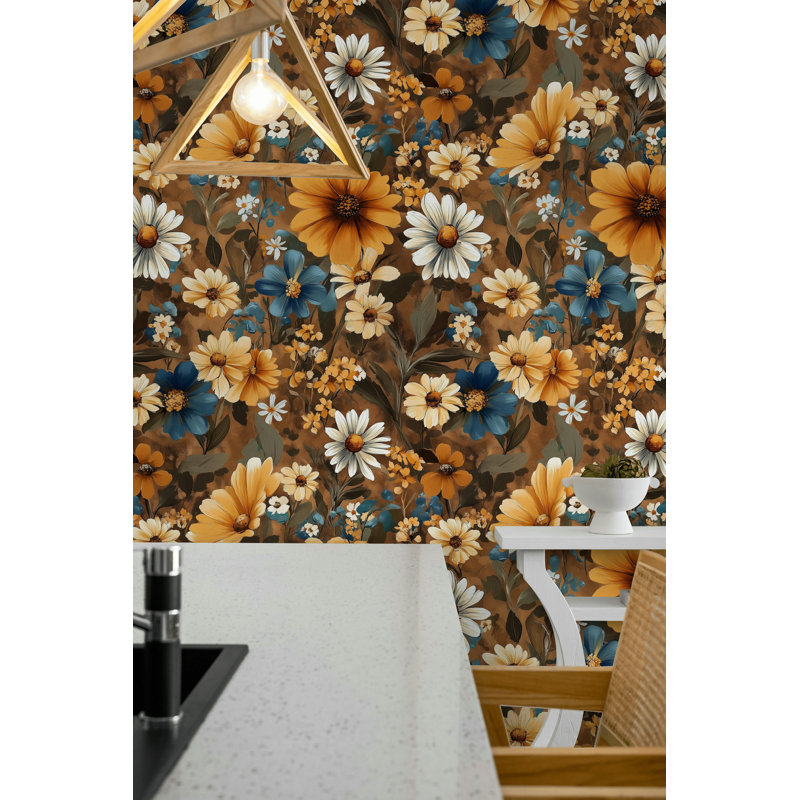 Papier peint floral Earthy Daisy