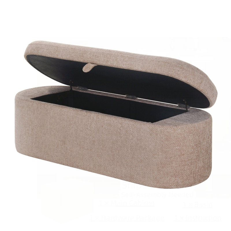 Philipa Storage Bench-Mauve Tweed, Pink