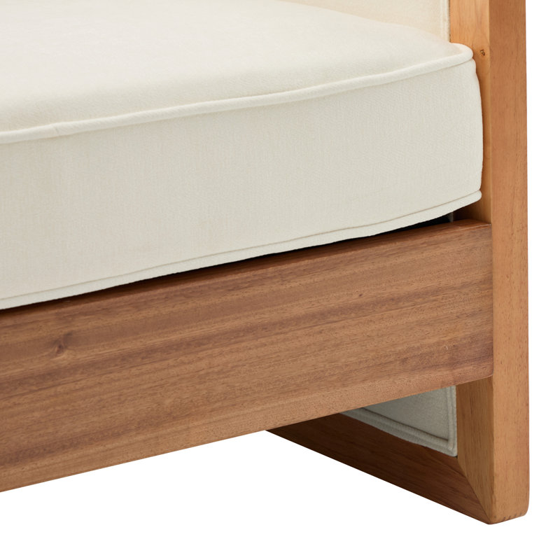 Canapé à trois places Canapé en tissu d'ameublement en chenille de 77,8 po, Beige