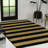 Sutton Modern Coastal Striped Coir Natural/Black Indoor/Outdoor Doormat-2007474176