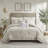 100% Cotton Comforter For King In Taupe With Fill And Ravishing Chenille Embroidery & 2 Shams Comforter, Stunning-119105840-119105839