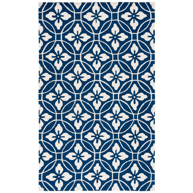 Berchmans Hand Hooked Performance Geometric Rug, Rectangle 5' x 8'
