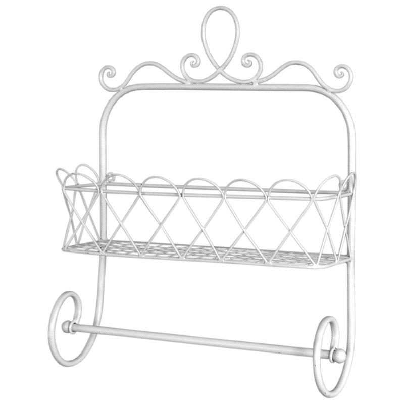 Chesser Square Metal Accent Shelf with Towel Bar