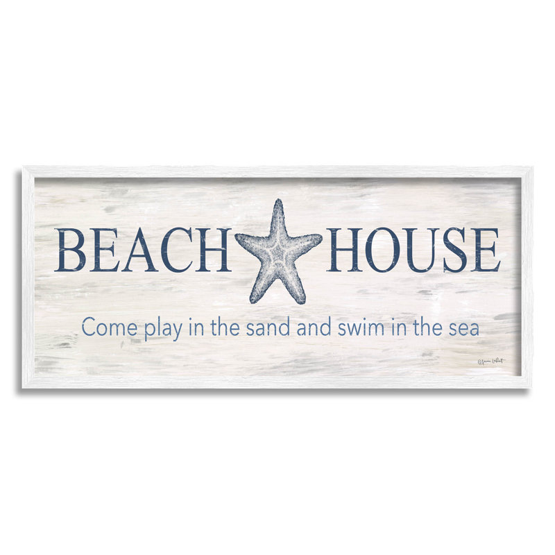 «Beach House Come Play Nautical», estampe numérique par Annie Lapoint, H 13 po x l 30 po x P 1,5 po