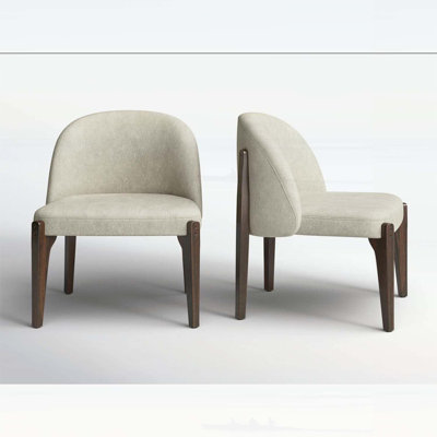 Stylish Wooden Dining Chairs Set of 2, Modern Fabric Upholstered for Comfort and Durability, Perfect for Small Spaces