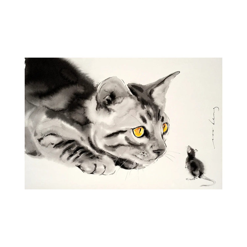 Cat And Mouse by Soo Beng Lim - Wrapped Canvas Gallery-Wrapped Canvas Giclée, 101.6 cm H x 66.04 cm W x 3.175 cm D