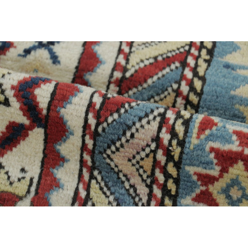 Vintage Shirvan Square Rug With Polychromatic Geometric Patterns - Rug & Kilim