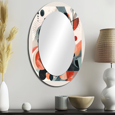 Miroir mural rouge et noir Minamlism Intimacy I - Rouge
