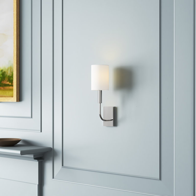 Tedder Steel Candle Wall Light, Polished Nickel