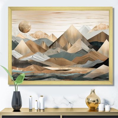 Gris et doré, Horizons géométriques II Gris et doré, Horizons géométriques II, reproduction d'art sur toile