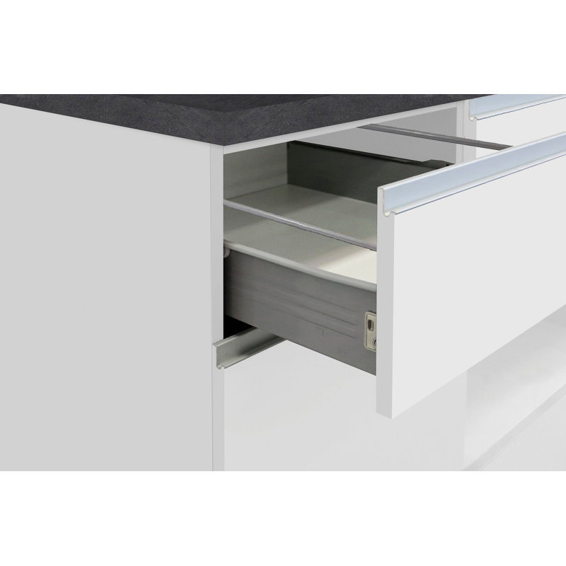 Sadrac Wood Kitchen Island, White/Grey