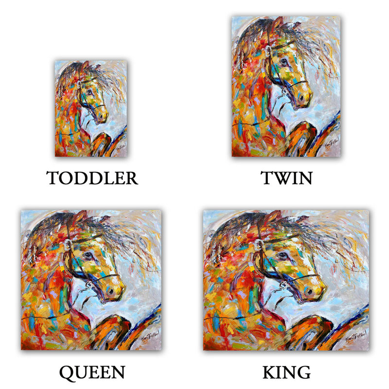  Karen Tarlton Horse Portrait I Housses de couette en microfibre, Grand