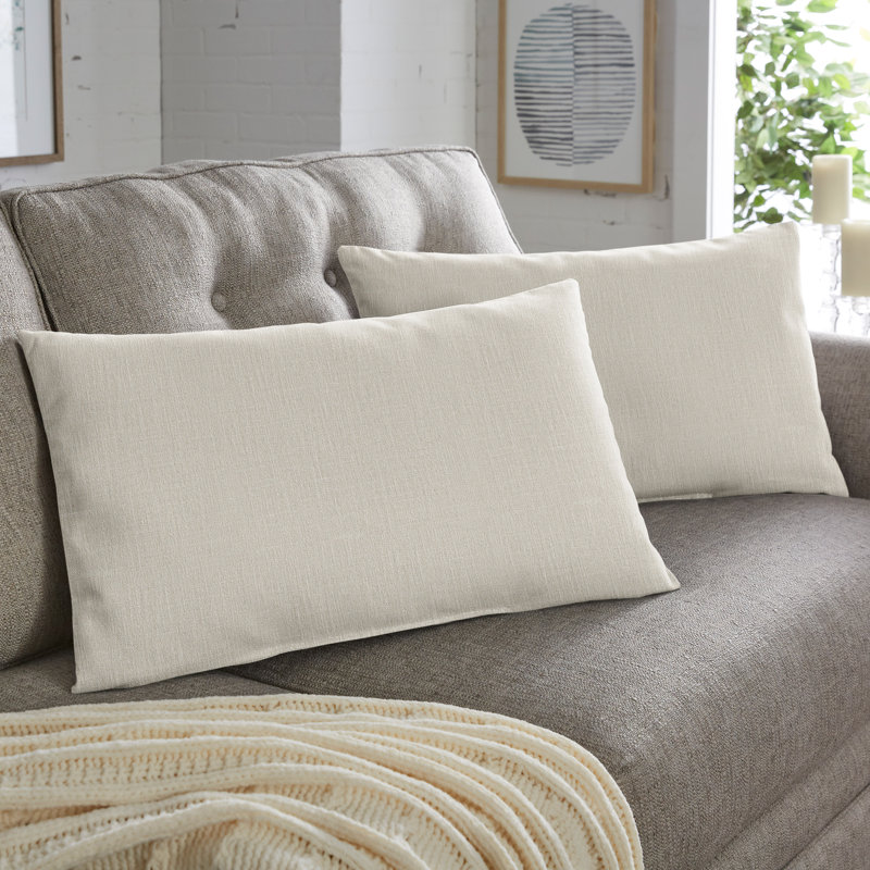  Housse de coussin rectangulaire en polyester, 16 po x 26 po, Bleu clair