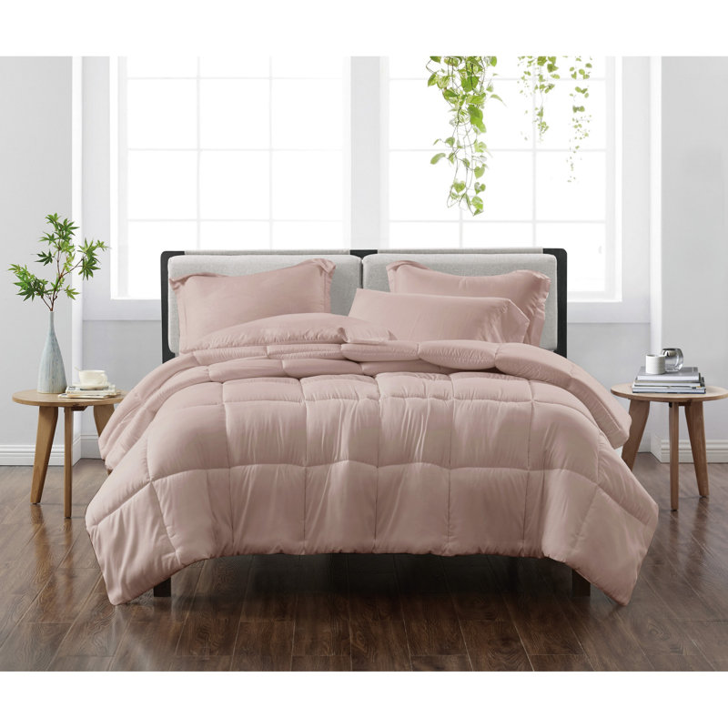 Polyester Ring Stitch Comforter, Twin XL Comforter + 1 Sham, Blush