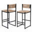 Ensemble de 2 tabourets de bar de cuisine avec repose-pieds, chaises de salle à manger à hauteur de comptoir tissées en corde de papier, style b-1740029426