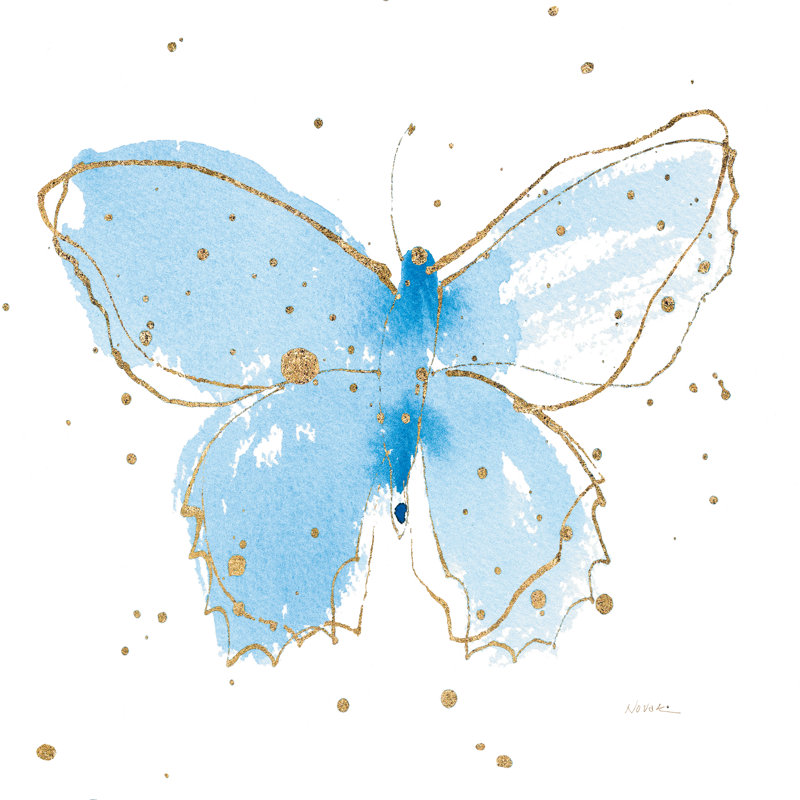 Gilded Butterflies III by Shirley Novak - Wrapped Canvas Painting, 76cm H x 76cm W