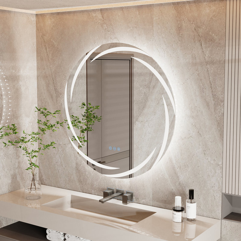 Biyanka Round Wall Mirror, 80cm H x 80cm W