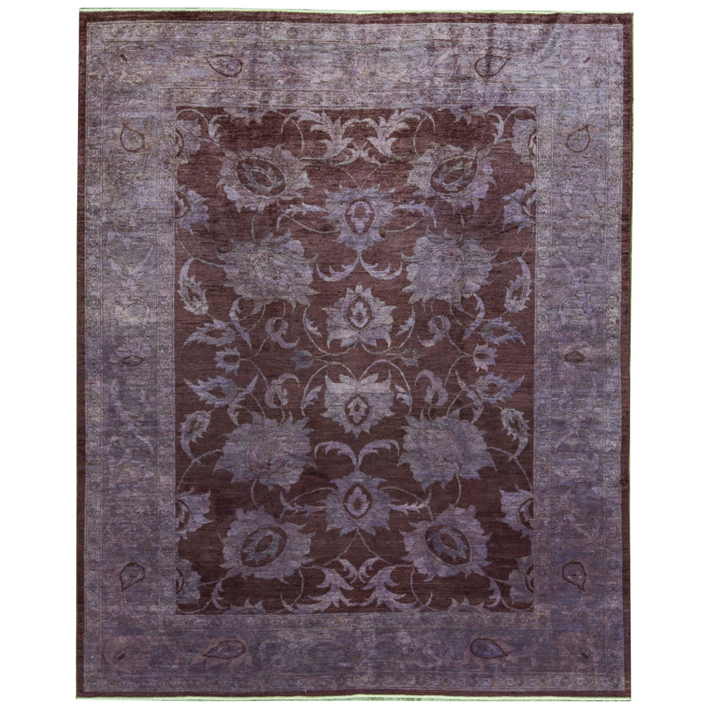 Wool Oriental Area Rug in Purple