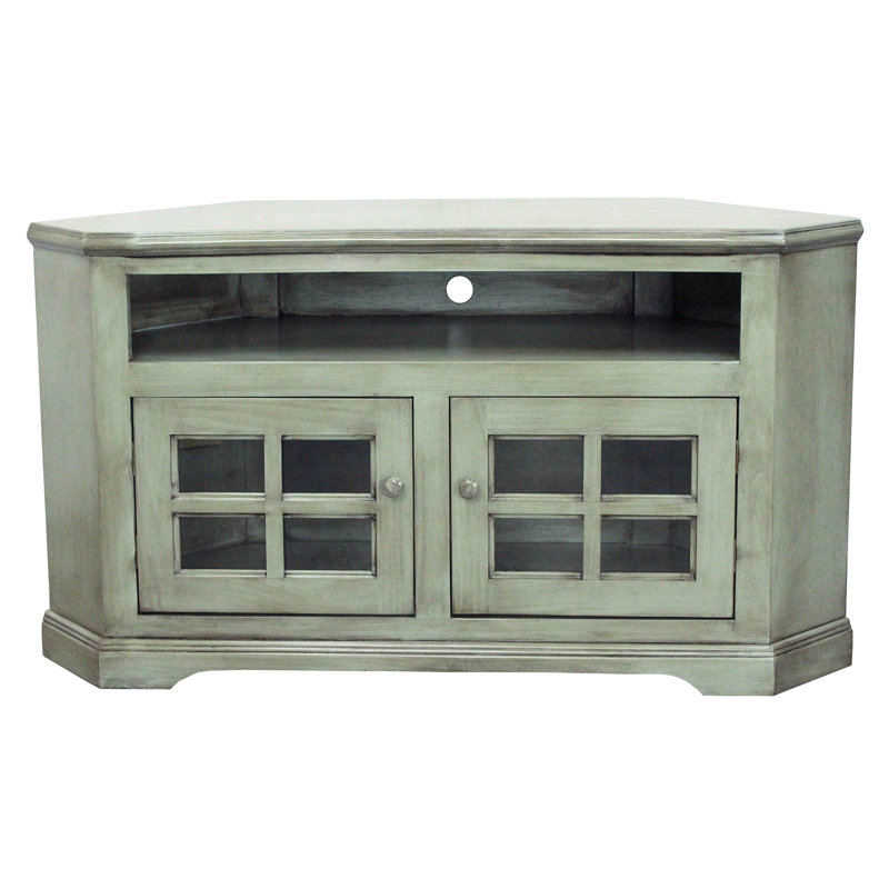 Inouye Unfinished Corner TV Stand for TVs up to 55", European Light Blue
