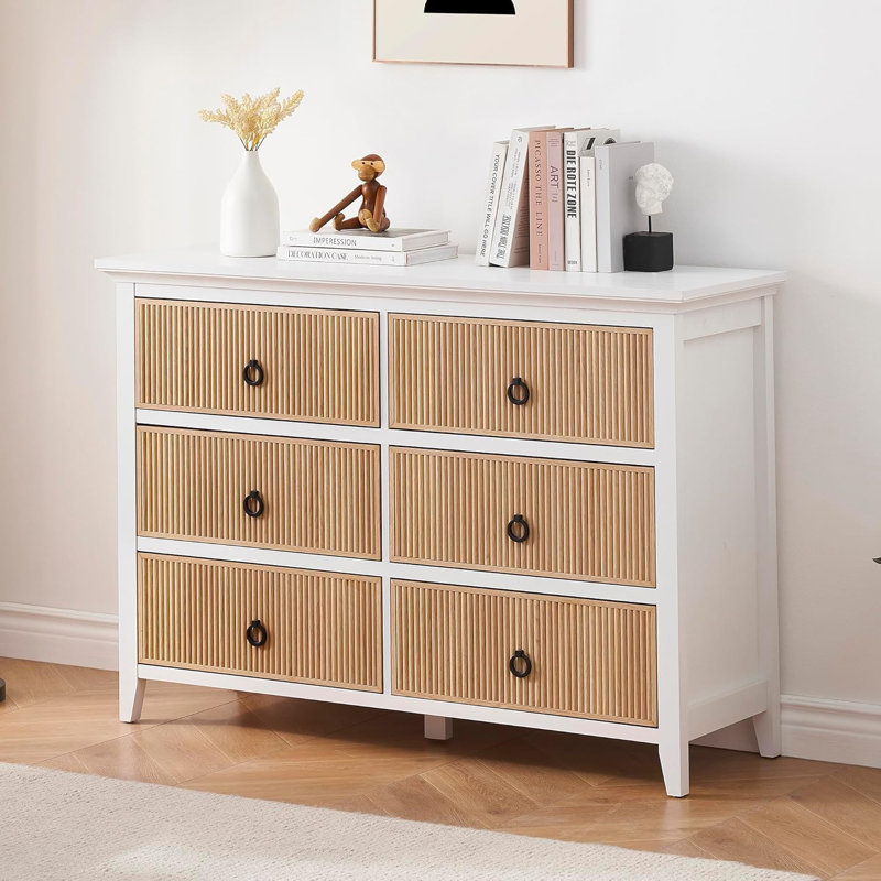 Breakwater Bay Dresser For Bedroom, 6 Drawer Double Dresser Fluted Drawers Panel, Wide Modern Chest Of Drawers With Deep Drawers, Dresser TV Stand, Wood Drawer Organizer For Bedroom, Living Room, Hallway | Wayfair Breakwater Bay Dresser For Bedroom, 6 Drawer Double Dresser Fluted Drawers Panel, Wide Modern Chest Of Drawers With Deep Drawers, Dresser TV Stand, Wood Drawer Organizer For Bedroom, Living Room, Hallway | Wayfair
