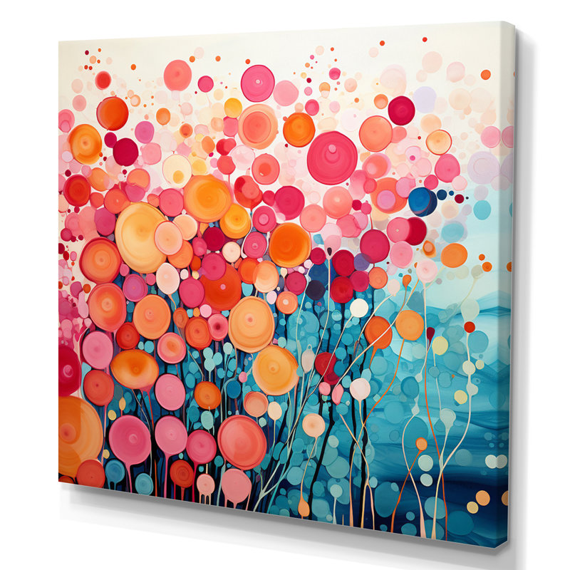 Coral Oasis II - Abstract Landscape Canvas Art Print, H 24 po x l 24 po x P 1 po, Toile tendue