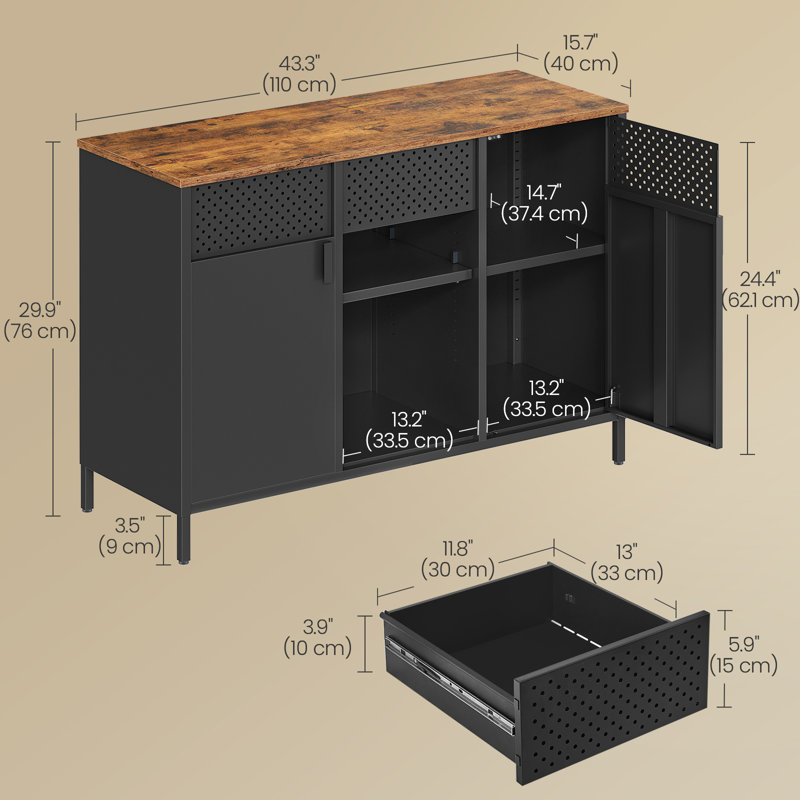 Storage Cabinet,magnetic Closure,adjustable Shelves,steel Frame